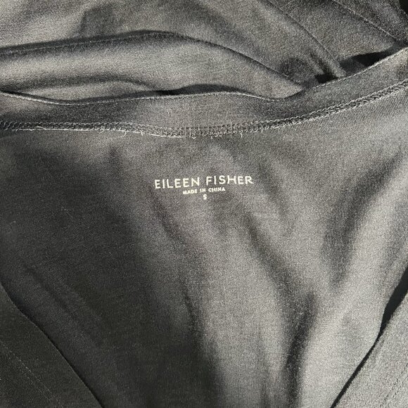 Eileen Fisher Silk Cardigan Top Size Small Charcoal Gray Lightweight Fine Knit - Picture 5 of 8